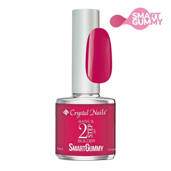 Crystal Nails - Smart Gummy Rubber Base Gel Nr4 Cranberry 8ml