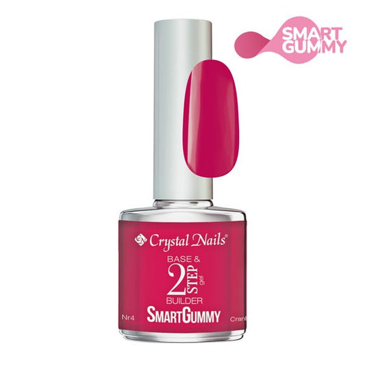 Crystal Nails - Smart Gummy Rubber Base Gel Nr4 Cranberry 8ml