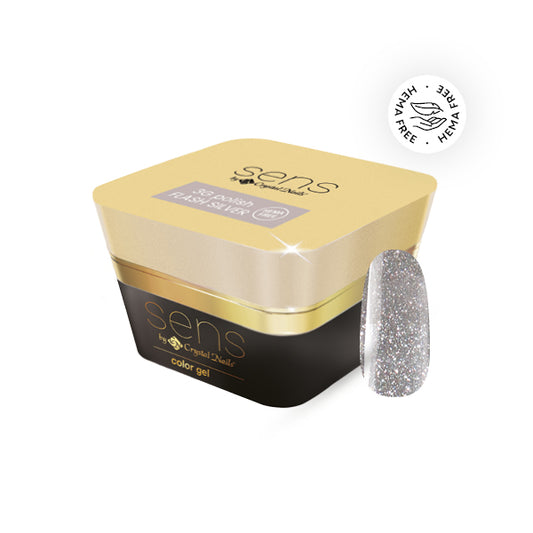 CRYSTAL NAILS - SENS Flash Silver# 3G Polish THF