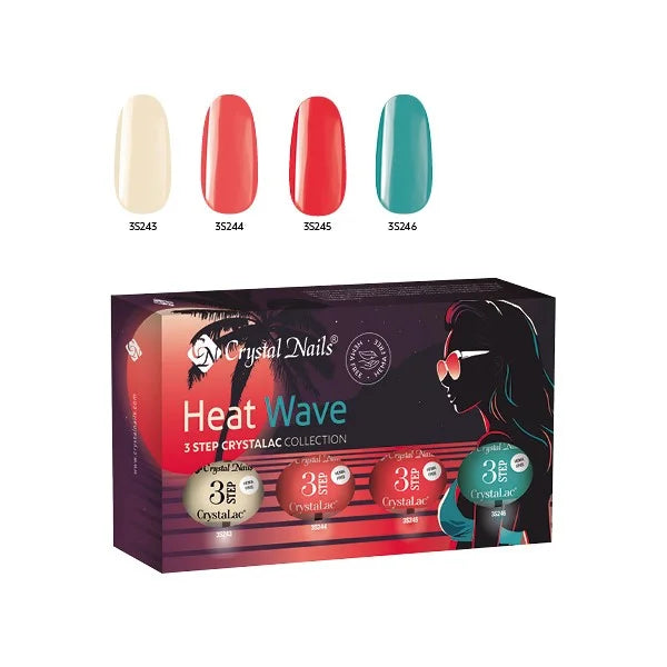Crystal Nails - 3 Step Hema Free Kit – Heat Wave – 4x4ml