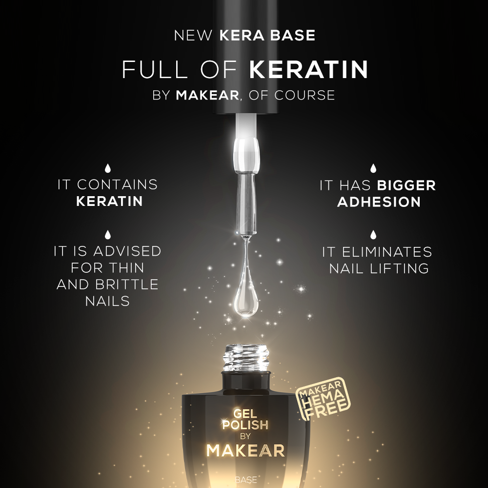 MAKEAR - KERA BASE Base rinforzante alla cheratina Hemafree 8 ml.