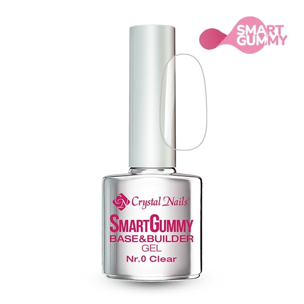 CRYSTAL NAILS - SMARTGUMMY RUBBER BASE GEL – NR.0 CLEAR