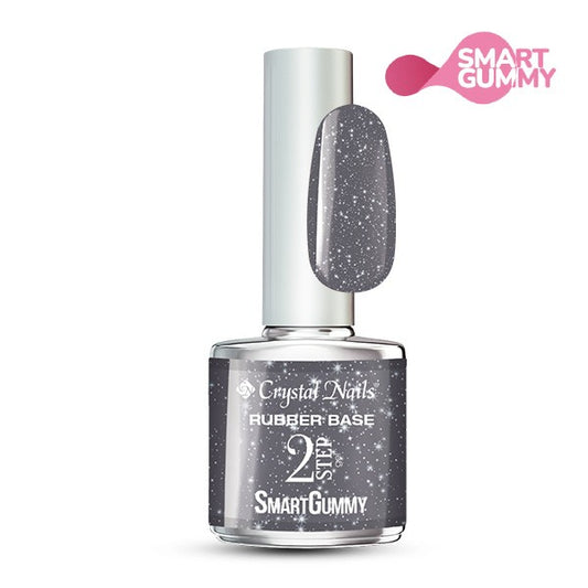 Crystal Nails - Smart Gummy Rubber Base Gel Nr53 Shimmer Grey 8ml