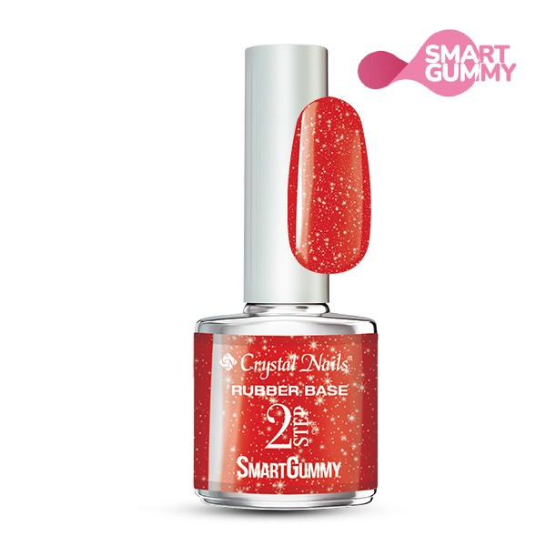 Crystal Nails - Smart Gummy Rubber Base Gel Nr55 Festive Red 8ml