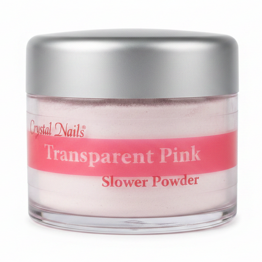 Crystal Nails Transparent Pink Slower Powder - sfondo bianco