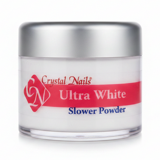 Crystal Nails Ultra White Slower Powder - sfondo bianco