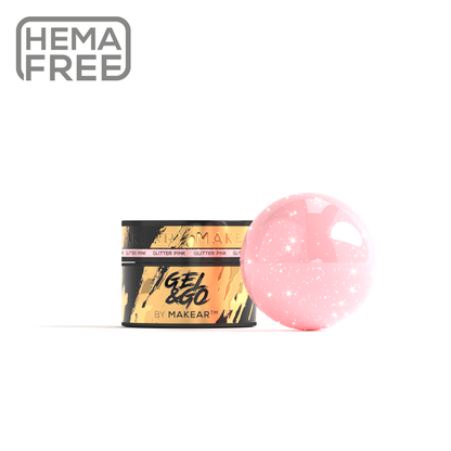 Gel UV Builder Makear GG22 Glitter Pink - Gel&Go