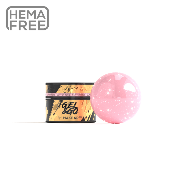 Gel UV Builder Makear GG23 Glitter Rose - Gel&Go
