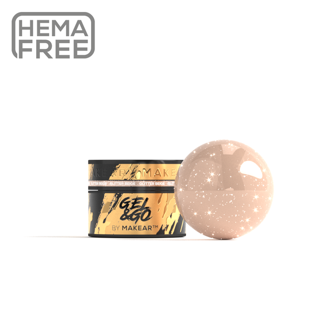 Gel UV Builder Makear GG25 Glitter Beige - Gel&Go