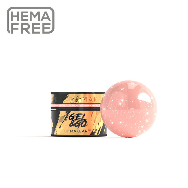 Gel UV Builder Makear GG26 Glitter Nude - Gel&Go