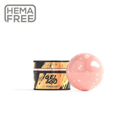 Gel UV Builder Makear GG26 Glitter Nude - Gel&Go