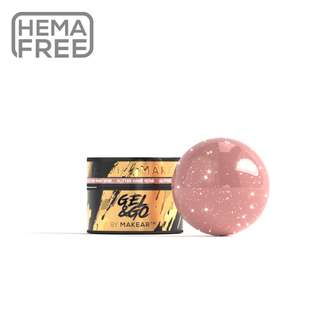 Gel UV Builder Makear GG27 Glitter Dark Rose - Gel&Go