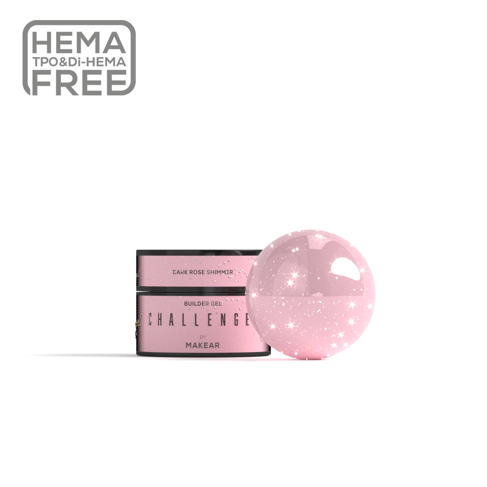 Makear - HG15 Challengel Shimmer Dark Rose - builder gel