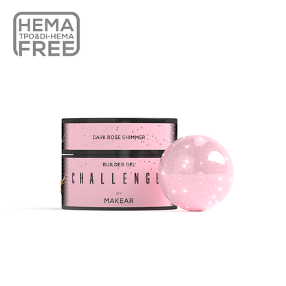 Makear - HG15 Challengel Shimmer Dark Rose - builder gel