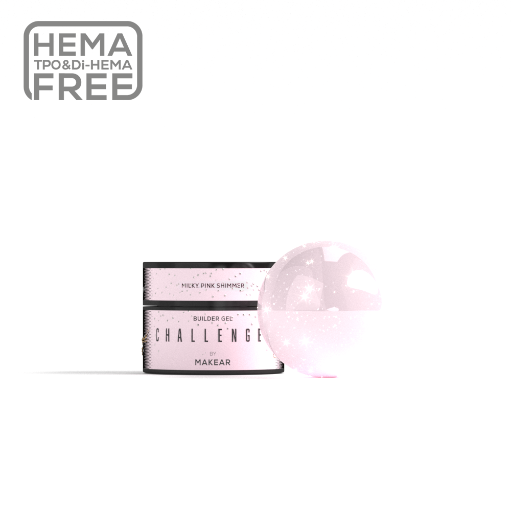 Makear - HG12 Challengel Shimmer Milky Pink - builder gel