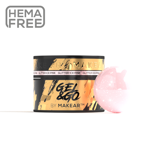 Gel UV Builder Makear GG21 Glitter Ice Pink - Gel&Go