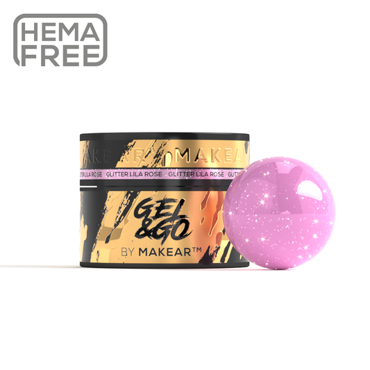 Gel UV Builder Makear GG24 Glitter Lila Rose- Gel&Go