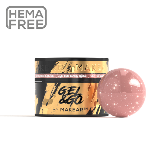 Gel UV Builder Makear GG27 Glitter Dark Rose - Gel&Go