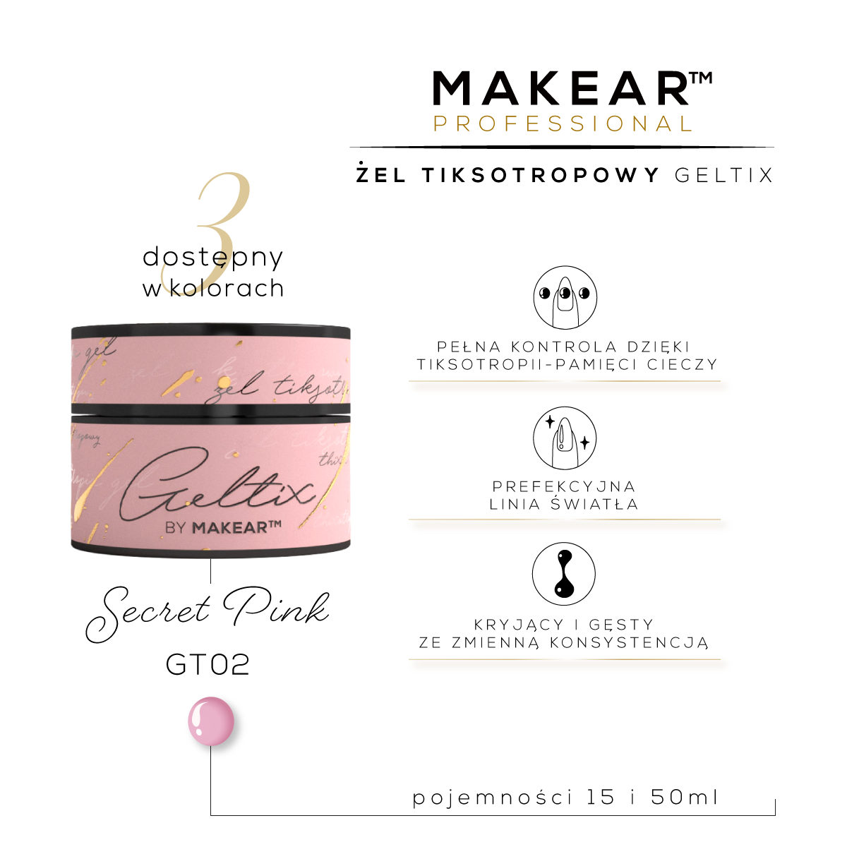 Gel UV Builder Makear GT02 Secret Pink - Geltix