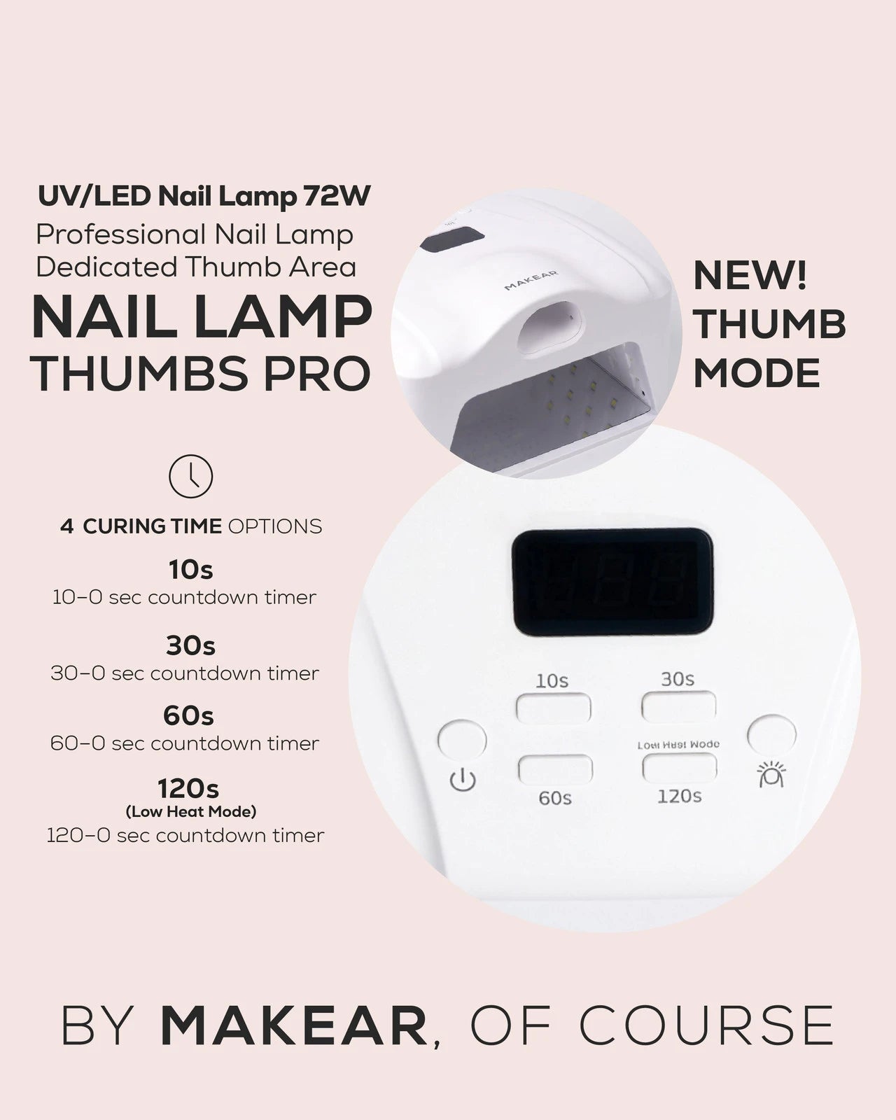Lampada UV/LED MAKEAR Thumbs Pro 72 W (78 LED)