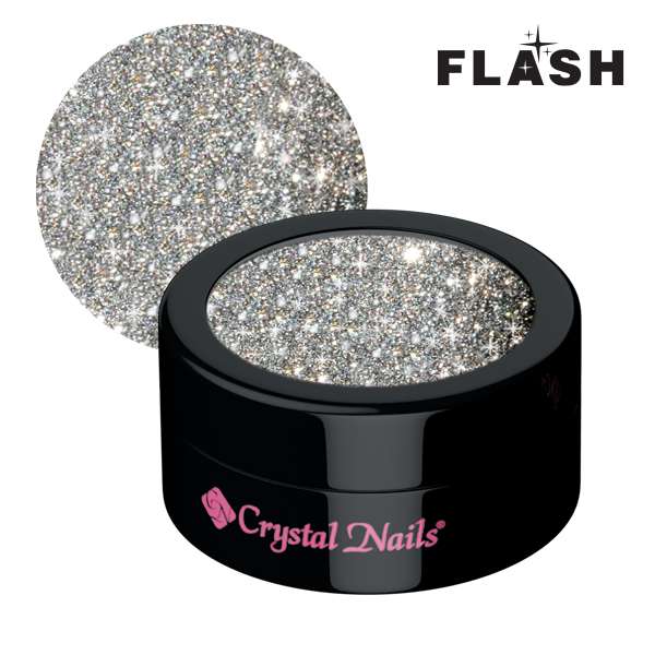 Crystal Nails - Polvere glitter 1 – Flash silver