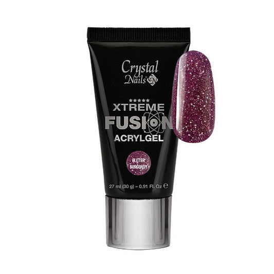 CRYSTAL NAILS - XTREME FUSION ACRYLGEL Glitter Burgundy