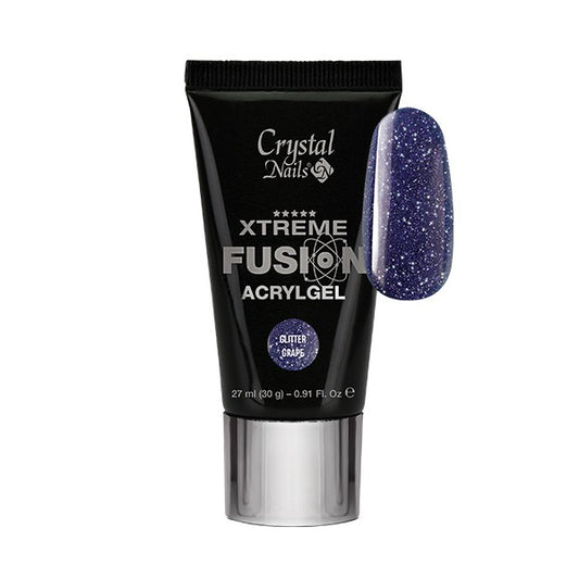 CRYSTAL NAILS - XTREME FUSION ACRYLGEL Glitter Grape