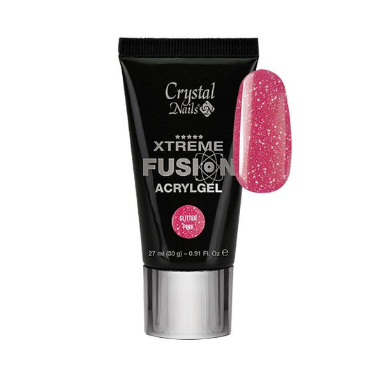 CRYSTAL NAILS - XTREME FUSION ACRYLGEL Glitter Pink