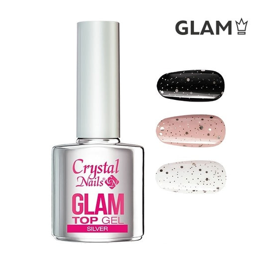 CRYSTAL NAILS - GLAM TOP GEL- Silver