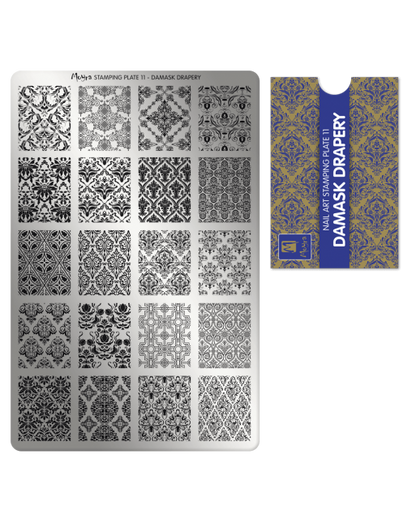 Moyra stamping plate 011 Damask drapery