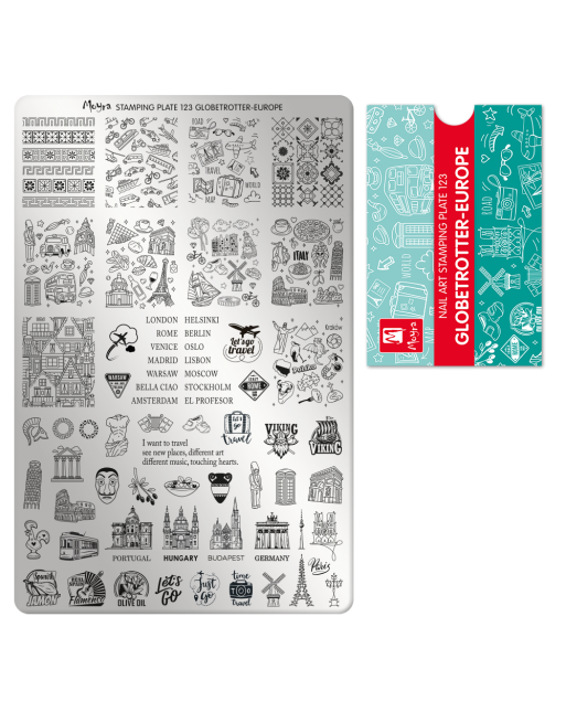 Moyra stamping plate 123 Globetrotter Europe
