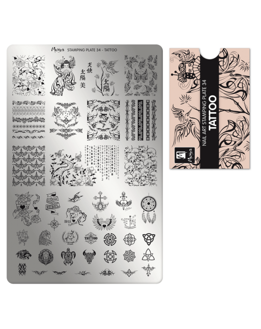 Moyra stamping plate 034 Tattoo