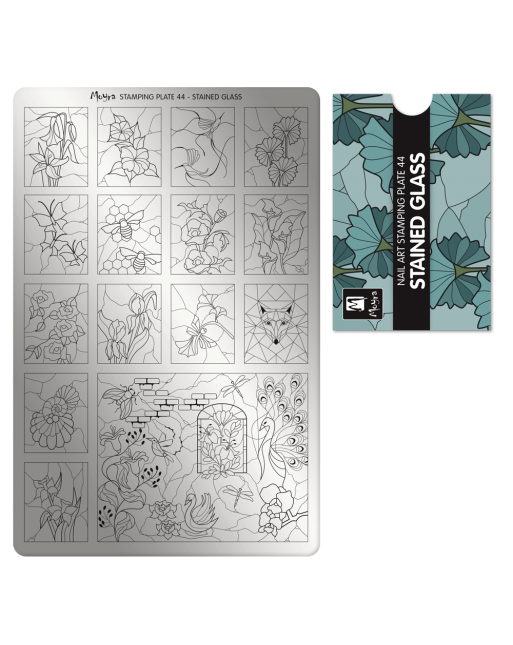 Moyra stamping plate 044 Stained glass