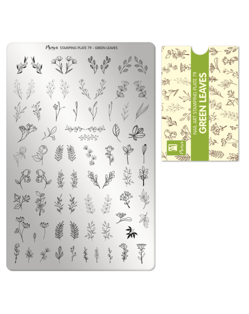 Moyra stamping plate 079 Green Leaves