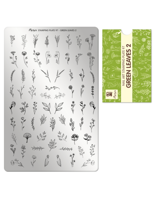 Moyra stamping plate 097 green leaves 2